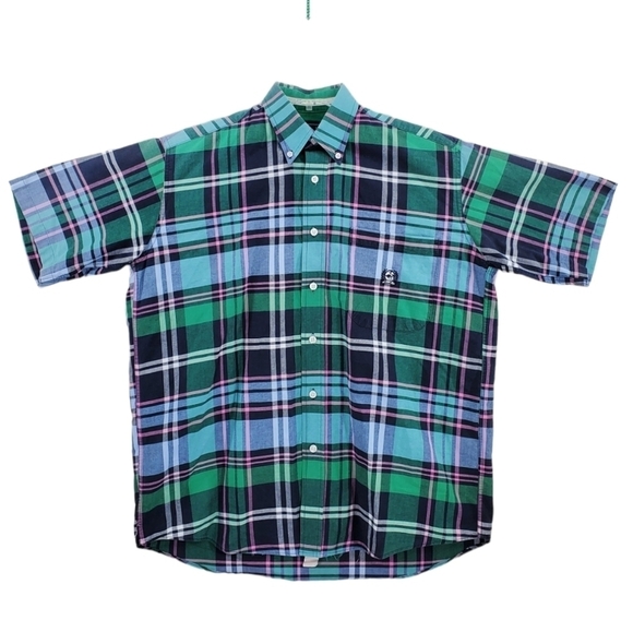 Cinch Shirt Men S Madras Tartan Plaid Button Colorful Green Pink Black Blue - Picture 1 of 12